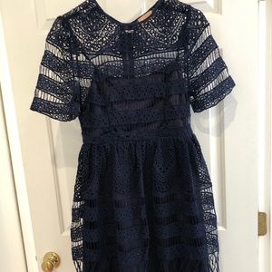 Zara Navy Lace Dress - New, Size 10, runs small